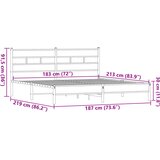  Metalni okvir kreveta bez madraca smeđa boja hrasta 183x213 cm | shoptok.hr