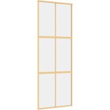 vidaXL Klizna vrata zlatna 76x205 cm prozirno staklo ESG i aluminij | shoptok.hr