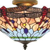 XXXL Searchlight 1289-16 - Tiffany plafonski luster DRAGONFLY 3xE14/40W/230V | Eponuda.com