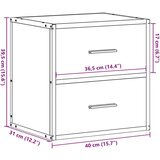 vidaXL Stenska nočna omarica sonoma hrast 40x31x39,5 cm | Shoptok.si