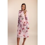 Fenzy Midi Obleka S Cvetličnim Potiskom, Roza | Shoptok.si