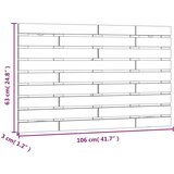  Zidno uzglavlje crni 106 x 3 x 63 cm od masivne borovine | shoptok.hr