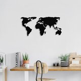 Wallity Zidna dekoracija Dünya Haritasi 2, 125x60 cm, 1.5 mm, Crna | ePonuda.com