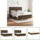 The Living Store Box spring postelja z vzmetnico temno rjava 160x200 cm blago - Box Spring Postelja, (21737520) | Shoptok.si
