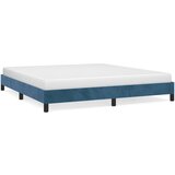The Living Store Posteljni okvir temno moder 160x200 cm žamet - Posteljni Okvir, (21488556) | Shoptok.si