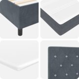 vidaXL Krevet s kutijom s madracem tamno sive boje 200x200 cm baršun | shoptok.hr