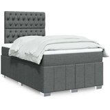 vidaXL Box spring postelja z vzmetnico temno siva 120x190 cm blago | Shoptok.si