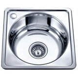 Inter Ceramic ugradna Sudopera Alpaka, Četvrtasta, Otvor Za Sifon 11 cm, Hrom u