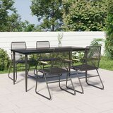  5-dijelni vrtni blagovaonski set od PVC ratana crni Cijene
