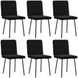  Blagovaonske stolice 6 kom crne baršunaste | shoptok.hr