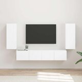  Set omare za televizijo na steni 4 pcs Bela Konstruiran les, (5000132659) | Shoptok.si