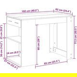 vidaXL Pisalna miza s predalom in polico rjavi hrast 102x62x77,5 cm | Shoptok.si