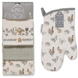 Cooksmart ® Kuhinjske krpe in kuhinjnska rokavica v kompletu 4 ks Country Animals – | Shoptok.si