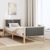  Okvir kreveta smeđe i tamnosivo 90 x 190 cm Masivna borovina | shoptok.hr