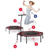 Neo-Sport fitness trampolin s ručkom 127 cm – šesterokutni, crveni | shoptok.hr