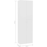  Uredski ormar bijeli 60 x 32 x 190 cm od iverice | shoptok.hr