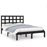 Okvir za krevet od masivnog drva crni 140 x 190 cm | shoptok.hr
