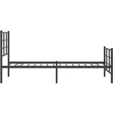 Metalni okvir kreveta uzglavlje i podnožje crni 80x200 cm | shoptok.hr