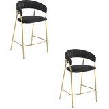  BADIA barska stolica - crni baršun / zlatne noge x 2 | shoptok.hr