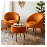 Atelier Del Sofa set od fotelja i stolića za kafu, 3 dijela, narandžasta Slike