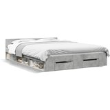 vidaXL okvir kreveta s ladicama siva boja betona 140x190 cm drveni | shoptok.hr