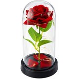  Vječna ruža u staklenoj kupoli LED rasvjeta crvena 21,5 x 11 cm | shoptok.hr