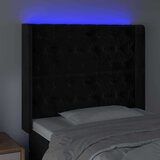  Uzglavlje crno 93x16x118/128 cm baršunasto | shoptok.hr