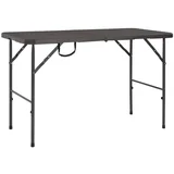 sklopivi vrtni stol smeđi 120 x 60 x 74 cm hdpe izgled ratana
