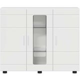 vidaXL Strani šal s polico Bela z visokim sijajem 55.5 x 29 x 100 cm | Shoptok.si