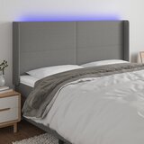 The Living Store led posteljno vzglavje temno sivo 183x16x118/128 cm blago - led vzglavje, (21438103) Cene