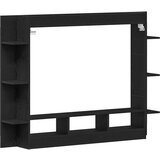 vidaXL TV Kabinet Crni Hrast Drvo, Metal Srednji TV Stalak Crnog Hrasta | shoptok.hr