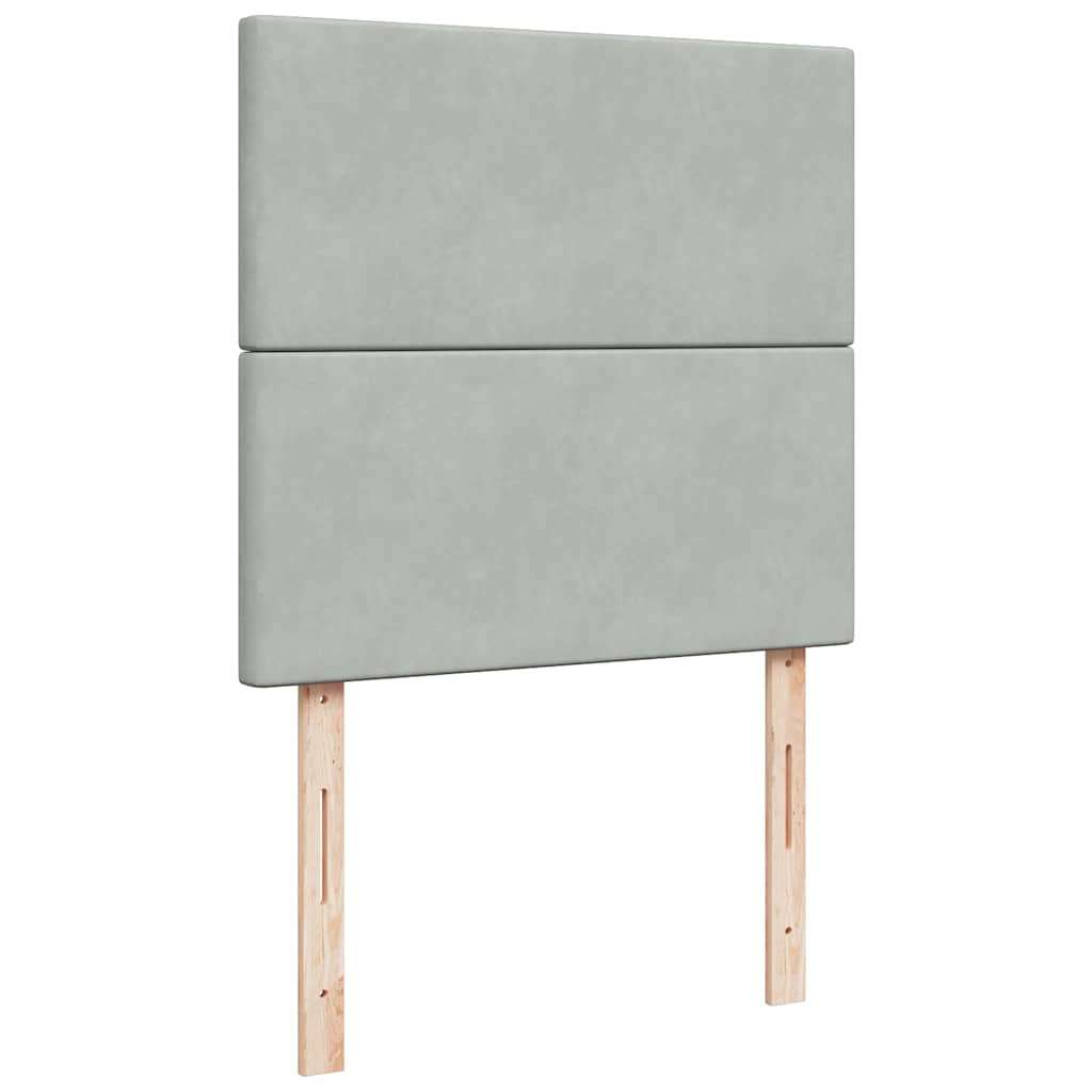 vidaXL Otomanski posteljni okvir z vzmetnicami siv 200x200cm žamet | Shoptok.si