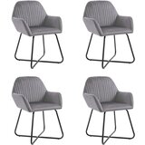 Maison Chic Jedilni stoli - Vzorci stoli 4 kosi siv žamet A880, (22031863) | Shoptok.si