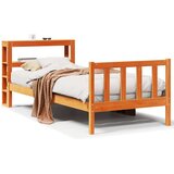 Okvir kreveta s uzglavljem voštano smeđi 90x200 cm od borovine | shoptok.hr