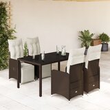 vidaXL 5-dijelni vrtni bistro set od poliratana s jastucima smeđi | shoptok.hr