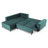 Cosmopolitan Design Petrolej zelena baršunasti sklopiva/s prostorom za odlaganje kutna garnitura (s lijevim kutom/u obliku slova L) Kyoto – | shoptok.hr