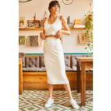 Olalook Women's White Bottom Top Lycra Camisole Set Cene