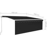 Tenda na ručno uvlačenje s roletom 4,5 x 3 m antracit | shoptok.hr
