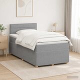  Boxspring krevet s madracem Svjetlosiva 120 x 190 cm Tkanina Cijene