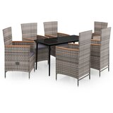  7-dijelni vrtni blagovaonski set s jastucima sivi | shoptok.hr