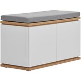 XORA garderobna klop bela, hrast artisan | Shoptok.si