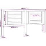  Uzglavlje za krevet bijelo 186 x 4 x 100 cm od masivne borovine | Eponuda.ba