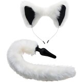 Tailz Komplet analnog čepa i ušiju White Fox, bijeli Cijene