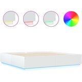  The Living Store Posteljni okvir z LED lučkami bel 180x200 cm inženirski les - Posteljni Okvir, (21498843) | Shoptok.si