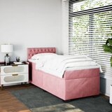 Box spring krevet s madracem ružičasti 90x200 cm baršunasti | shoptok.hr