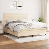  Krevet s oprugama i madracem krem 160x200 cm od tkanine Cijene