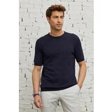 ALTINYILDIZ CLASSICS Men's Navy Blue Standard Fit Normal Cut Crew Neck 100% Cotton Short Sleeves Knitwear T-Shirt. Cene