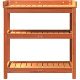  Stol za sadnju s policama smeđi 82,5 x 45 x 86,5 cm od borovine | shoptok.hr