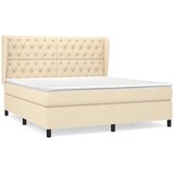  Krevet s oprugama i madracem krem 160x200 cm od tkanine | shoptok.hr