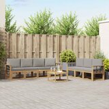  Set vanjskih sofa 8 kom. Bijela i svjetlosiva Poliester | shoptok.hr